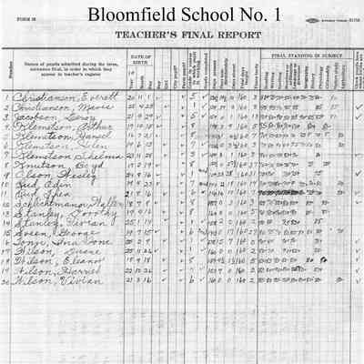 Bloomfield School No. 1, 1932 Teacher's Report