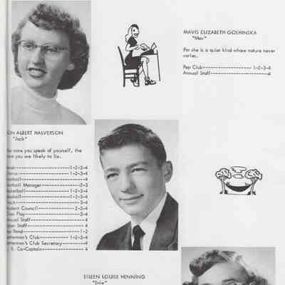 Hillsboro High School 1956 Yearbook: Class of 1956 Senior photographs: page 15