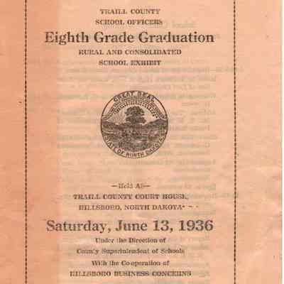 Traill County Rural Schools, Eighth Grade Graduation, 1936