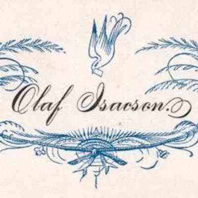 Olaf Isacson calling card: Brother-in-law to Ole Rognstad, Stina's 1st cousin