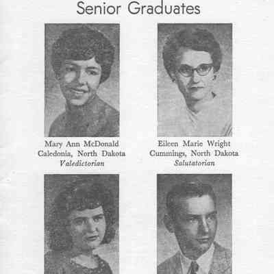 Caledonia High School & Eighth Grade Graduation: 1960 Commencement high school graduates