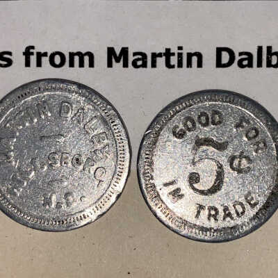 Trade tokens from Martin Dalby’s Bar