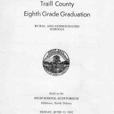 Traill County Rural Schools, Eighth Grade Graduation, 1952