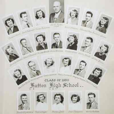 Hatton High School: Class of 1950 graduating students