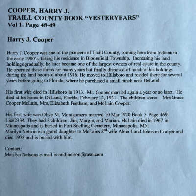 Cooper family: Harry J Cooper
