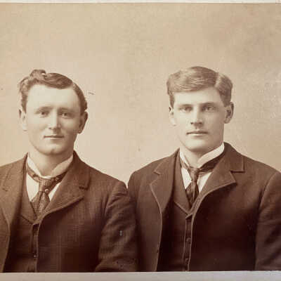 Tom Figenskau & Henry Thompson, friends of Ostina (Halvorson) Hovet of Hillsboro, ND