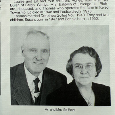 Reid family: Ed and Louise (Rondeau) Reid of Kelso, North Dakota.
