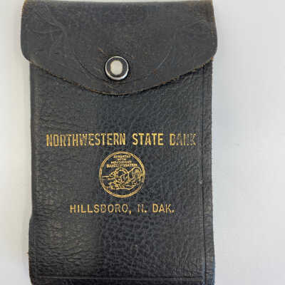 Checkbook cover: Northwestern State Bank, Hillsboro, ND
