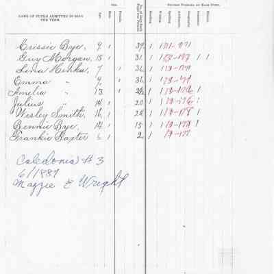 Caledonia School No. 3, Teacher's Report, 1887-06 (June)