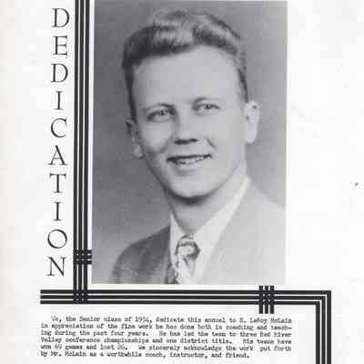 1954 Yearbook title page: 1954 Yearbook dedication page