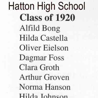 Hatton High School: Class of 1920 list of graduating students