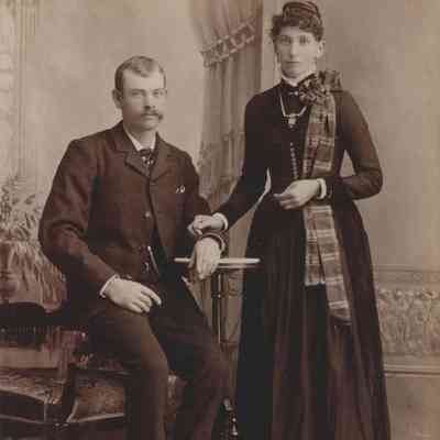 Kruger, Gustav and wife Mary Stephan-Fleischer, 1889 Studio photo, Hillsboro, North Dakota