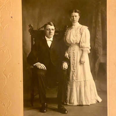 1907 Wedding Photo of Mr. & Mrs. Julius Bakkum