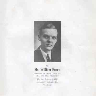 Hillsboro High School: 1938 Yearbook dedication page