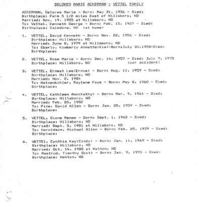 Ackerman_Genealogy.pdf file by Jackie (Ausk) Baumgartner: Page 15, information compiled and written by Karen (Fleischer) Ackerman
