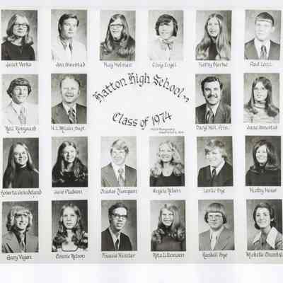 Hatton High School: Class of 1974 graduating students