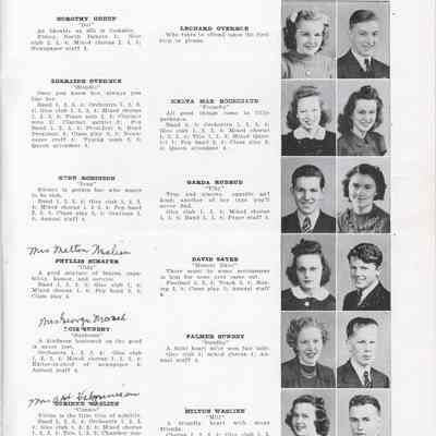 Hillsboro High School 1941 Yearbook: Class of 1941 students: page nine