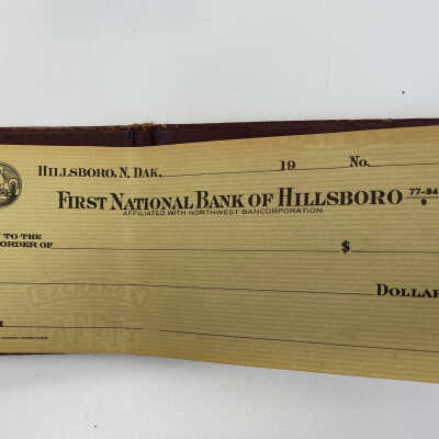 Check Book from 1941, First National Bank of Hillsboro, ND