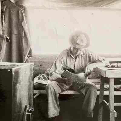 ND Natl. Guard, Company L Sgt Omer Rudrud at Camp Claiborne, LA in 1941.