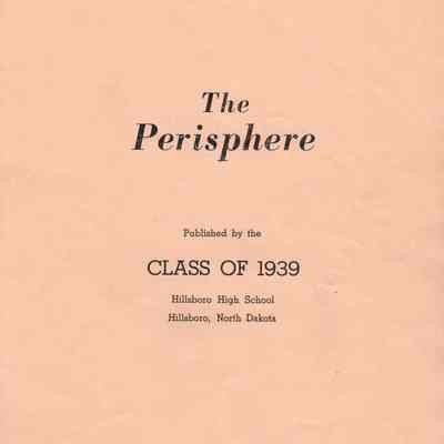 Hillsboro High School: 1939 Yearbook title page