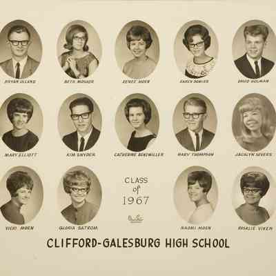 Clifford-Galesburg High School 1967 Class Photo