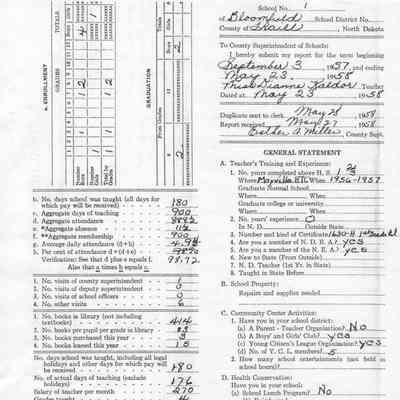 Bloomfield School No. 1: Dianne Kaldor, Teacher's Report, 23 May 1958
