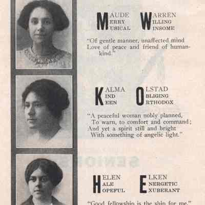 Mayville High School 1913 Yearbook: Senior photos, first page
