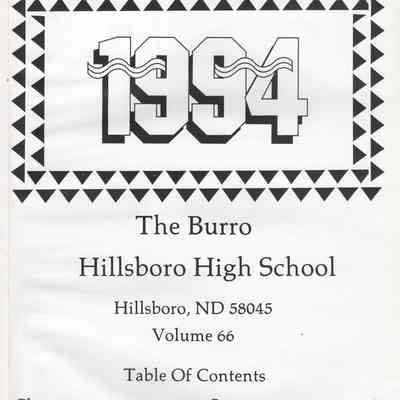 Hillsboro High School: 1994 Yearbook title and contents page