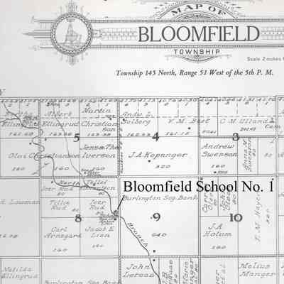 1927 Standard Atlas of Traill County, North Dakota: Location of Bloomfield School No. 1 in Section 8.
