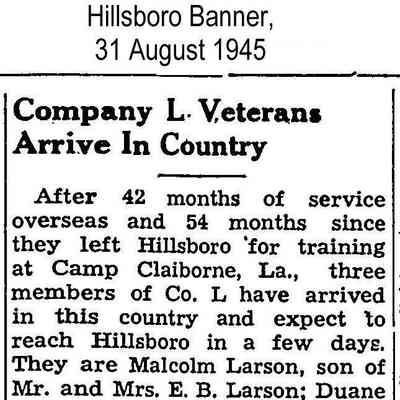 Page 5, Hillsboro Banner, 31 August 1945