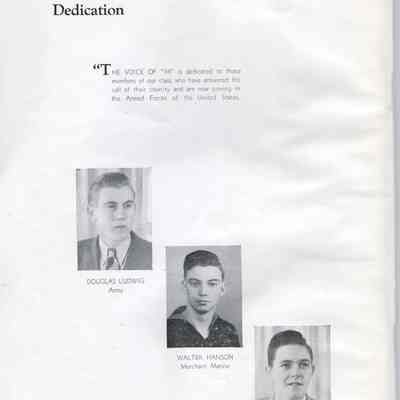 Hillsboro High School 1944 Yearbook: Dedication page