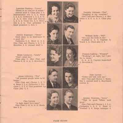 Hillsboro High School 1936 Yearbook: Class of 1936 students: page seven
