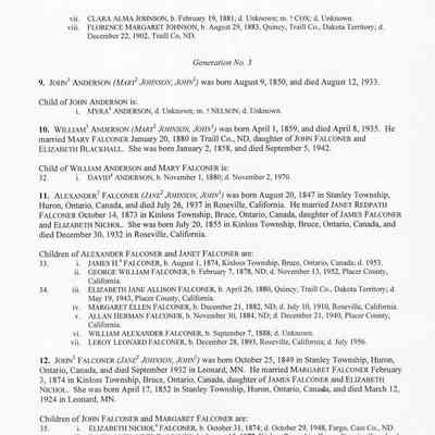 Descendants of John and Mary (Ford) Johnson: Chart, page 4
