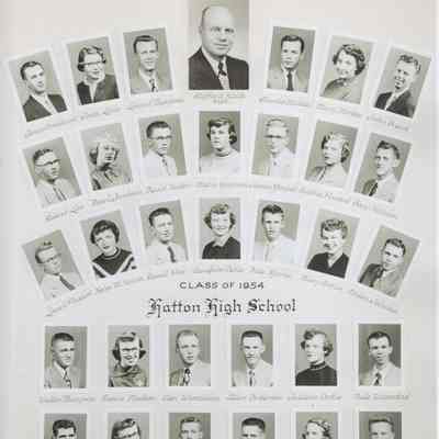 Hatton High School: Class of 1954 graduating students