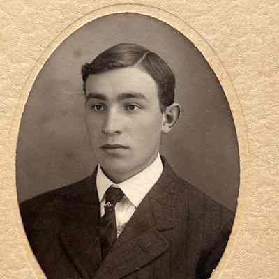 Photo as young man: John Charles (J.C.) Bohnsack