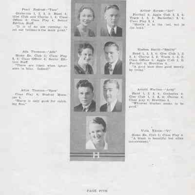 Hillsboro High School 1933 Yearbook: Class of 1933 Senior photographs on page five