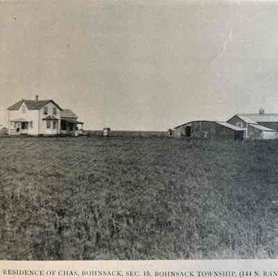 1892 Traill and Steele Counties Atlas: Homestead of Chas. Bohnsack in Section 15, Bohnsack Township