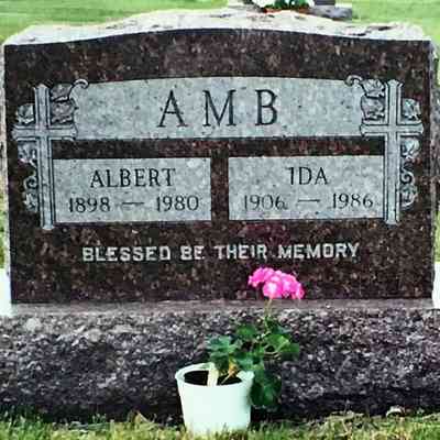 Bruflat Lutheran Cemetery, Portland, ND: Photo of grave monument for Albert and Ida Amb