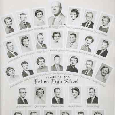Hatton High School: Class of 1956 graduating students