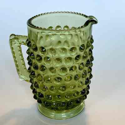 Hobnail Mini Green Pitcher
