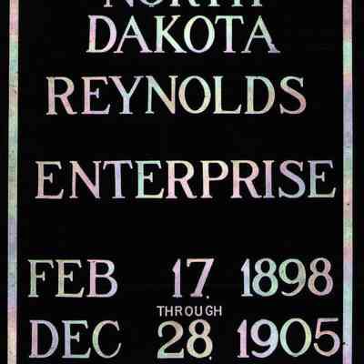 Reynolds Enterprise weekly newspaper, 1898 to 1905