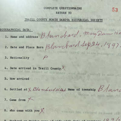 Dunn family: Mary (Dunn) Hendricks biographical data