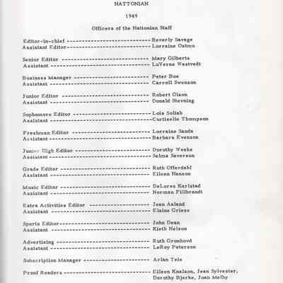 Hatton High School: 1949 Yearbook title page