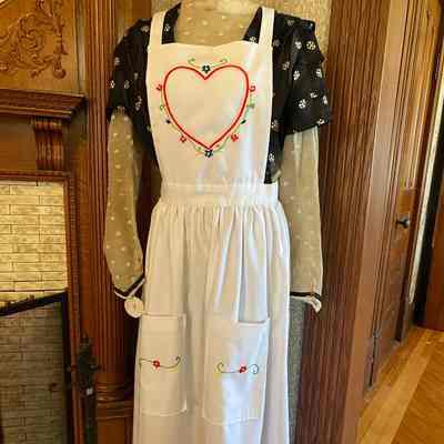White Embroidered Apron