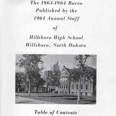 Hillsboro High School: 1964 Yearbook title and contents page