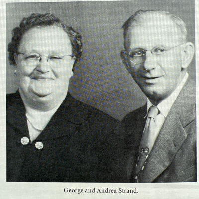 Strand family: George and Andrea (Espeliodegard) Strand, residents of Viking Township, Traill County, North Dakota