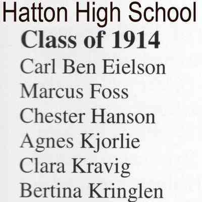 Hatton High School: Class of 1914 list of graduating students
