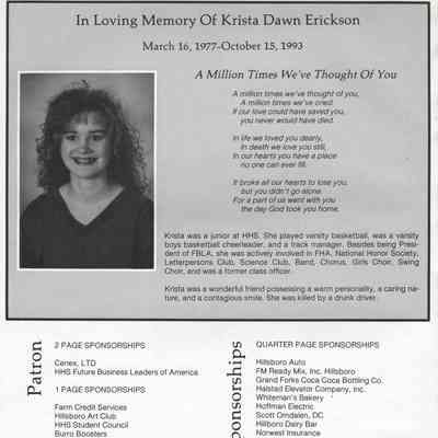 Hillsboro High School: 1994 Yearbook dedication on page 84
