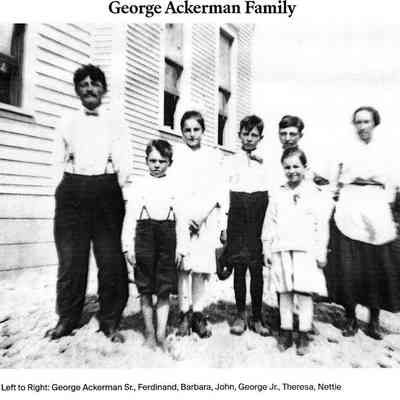 Photo courtesy Ancestry.com Ackerman/Kneip/Fleischer/Hagen Family Tree by Jackie Ausk: George Valentine Sr and Nettie (Adams) Ackerman family photograph