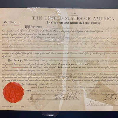 1882 Land Purchase Certificate - Berget Halvorsen